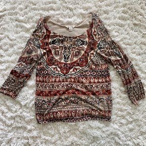 Lucky Brand 3/4 Sleeve Top